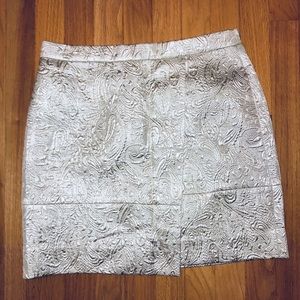 Gold-Silver Jacquard Pattern Mini-Skirt